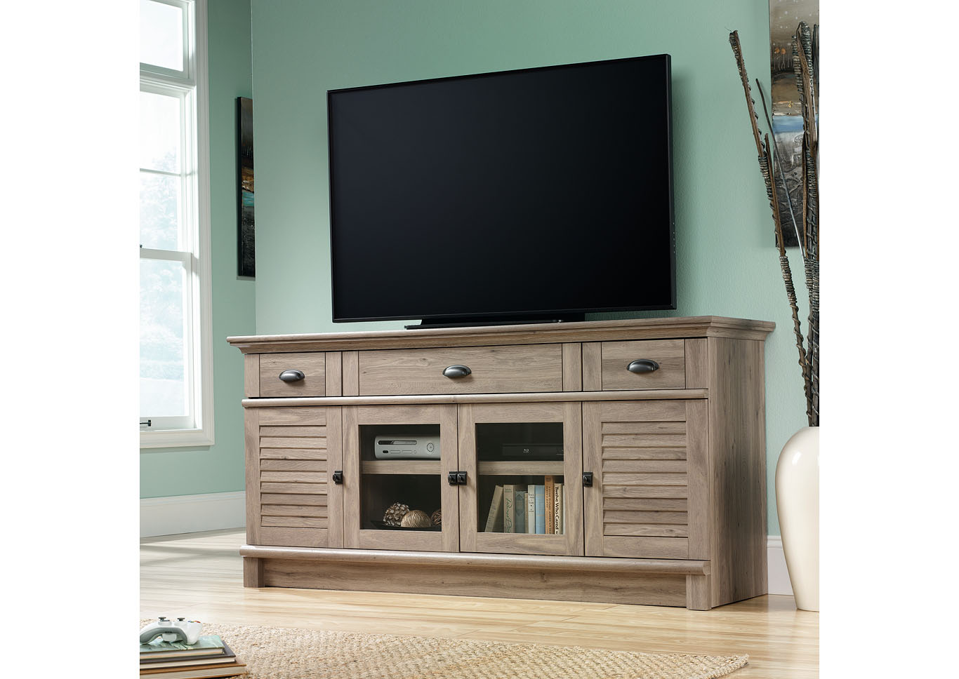 Harbor View Salt Oak Credenza,Sauder